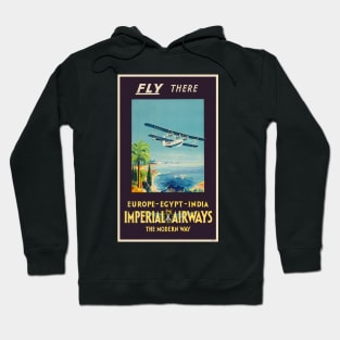 Fly There Imperial Airways Vintage Poster 1928 Hoodie